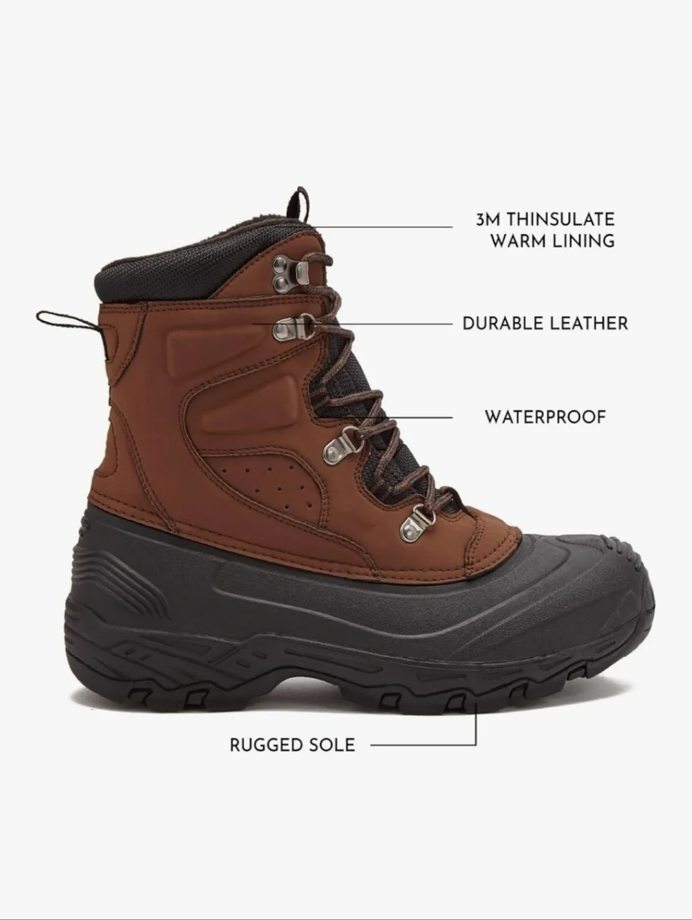 London Fog Breckenridge Waterproof Boots Mens 10 NWT & BOX